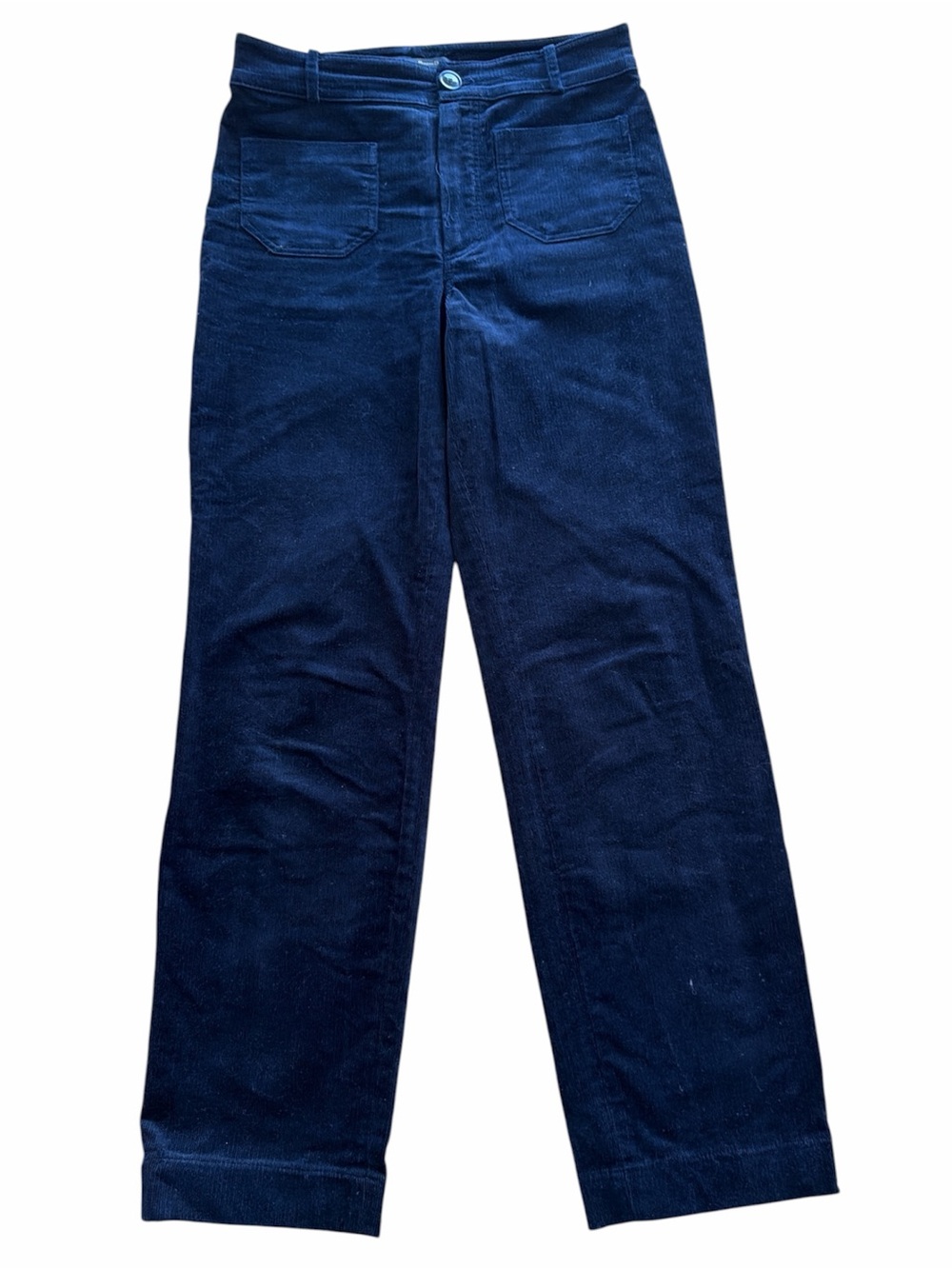 Massimo Dutti Navy Cordoruy Straight Leg Pants